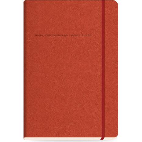 Ημερολόγιο ημερήσιο The Writing Fields Softline 2000 17x24cm 2023 με λάστιχο soft εξώφυλλο με υφή δέρματος κόκκινο